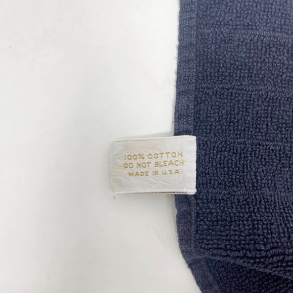 Vintage Yves‎ Saint Laurent Fieldcrest Hand Towel Navy Gold Striped Monogram YSL - Picture 11 of 11